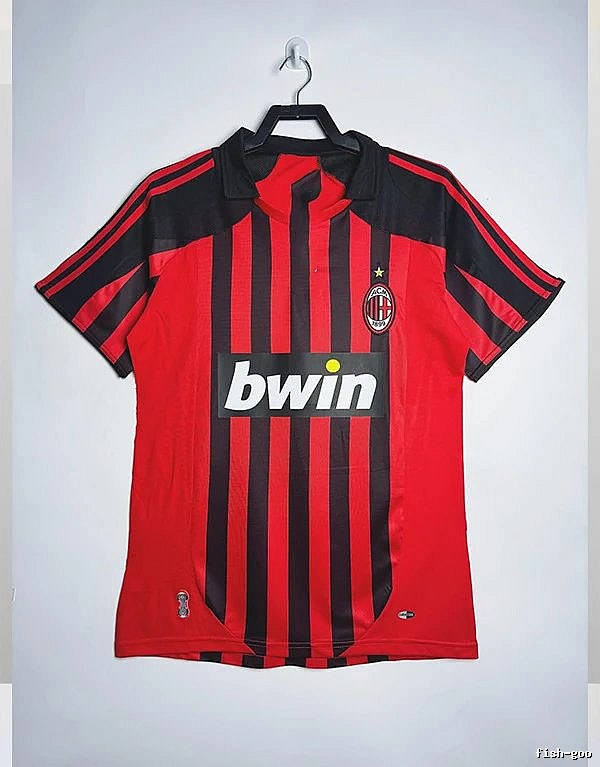 AC Milan Premium Style Retro soccer jersey Red Black Striped for Resort Outfits