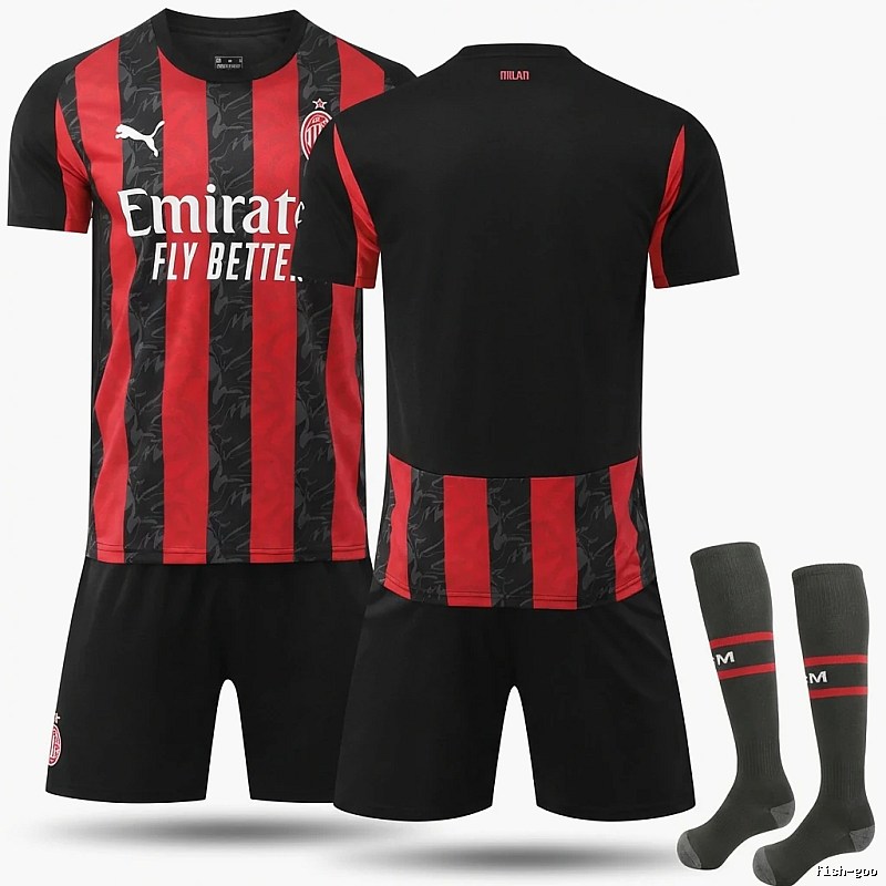 AC Milan red and black striped sportswear suit