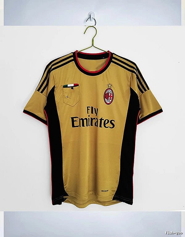 AC Milan Travel Retro soccer jersey Red Black Striped with Soft Visual Tone