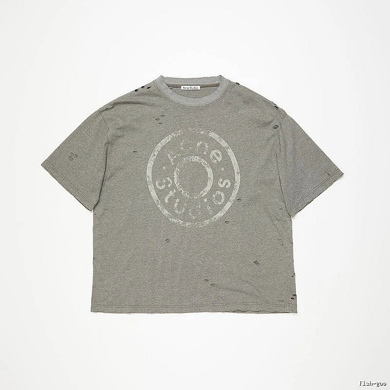 Acne Studios 2090-80 Gray Style Ac908041 Stockholm Logo T-Shirt Warm Weather