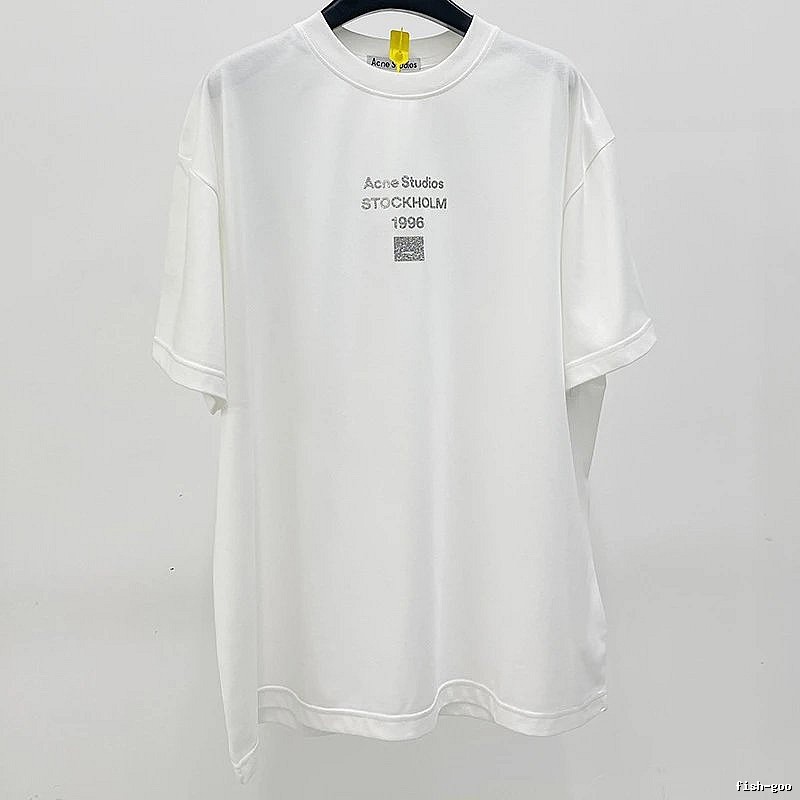 Acne Studios 2090-80 White Style Ac908066 Stockholm Logo T-Shirt Downtown Style
