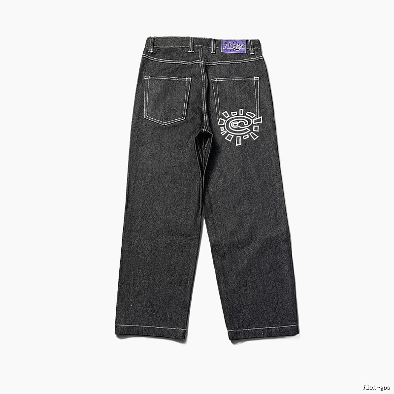 ADWYSD Sunflower Retro Style Black Pants
