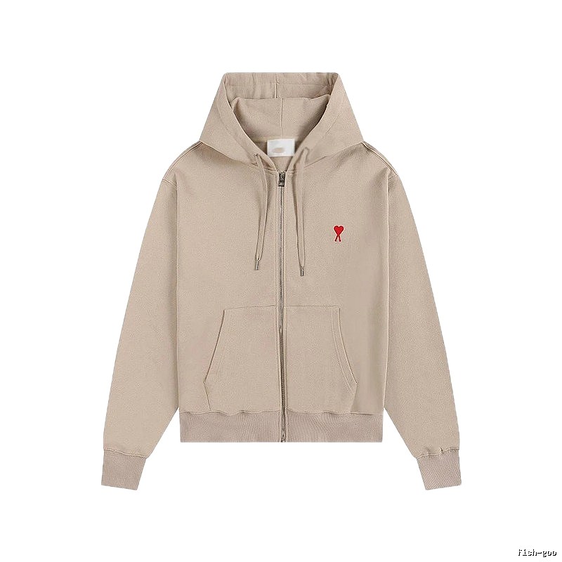 AMI Love Minimalist Style Beige Cardigan