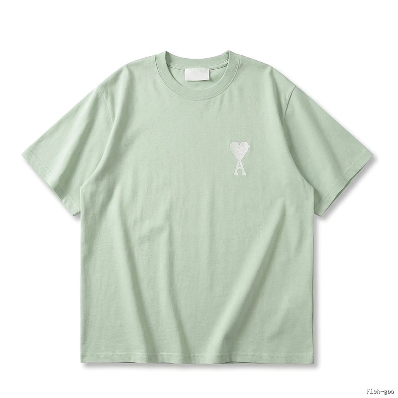 AMI Love Series Simple Style Light Green T-shirt