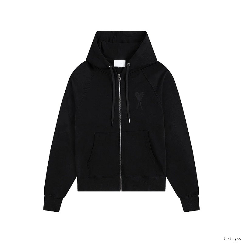 AMI Love Simple Style Black Hoodie