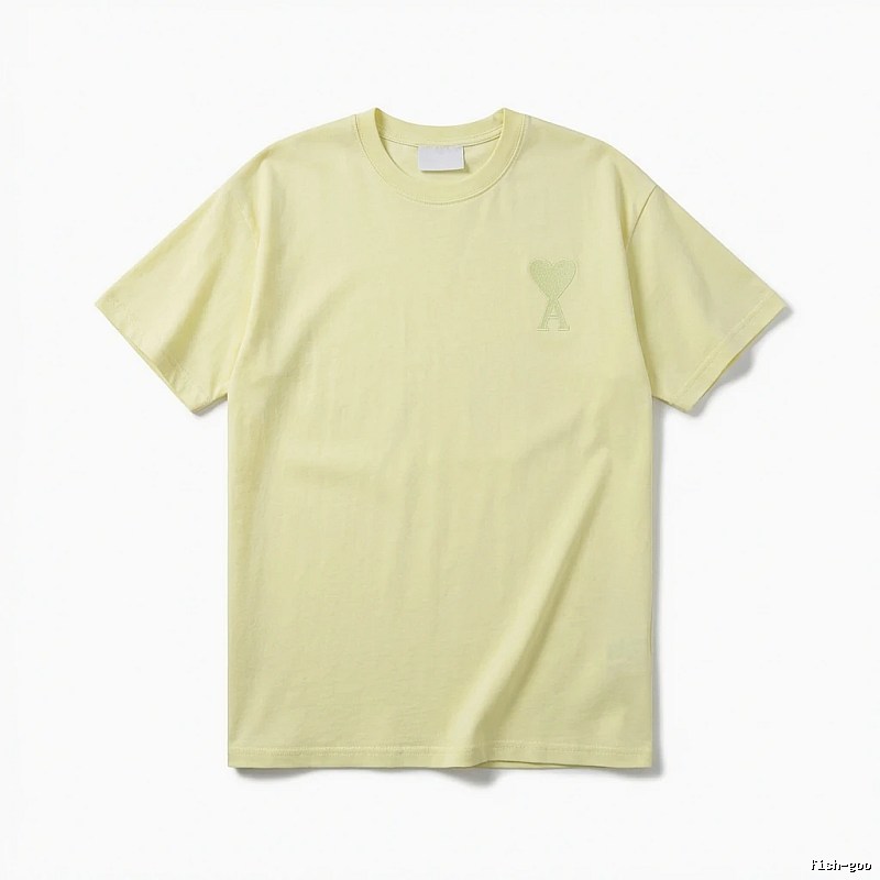 AMI Love Simple Style Yellow T-shirt
