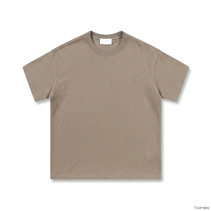 AMI minimalist style khaki T-shirt