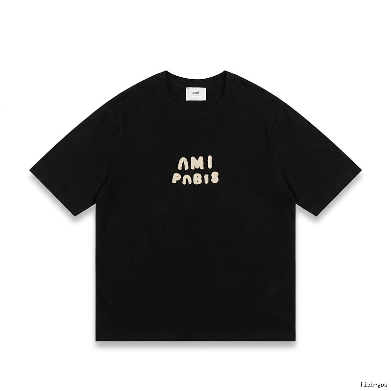 AMI Paris Alphabet Style Black T-shirt