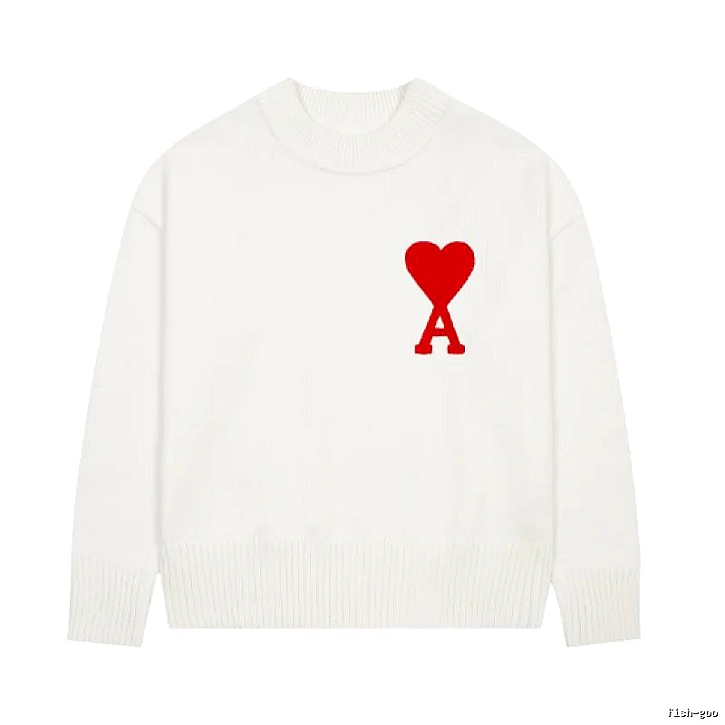 Ami Paris Daily Heart logo sweater Green Knit Top for City Outfits