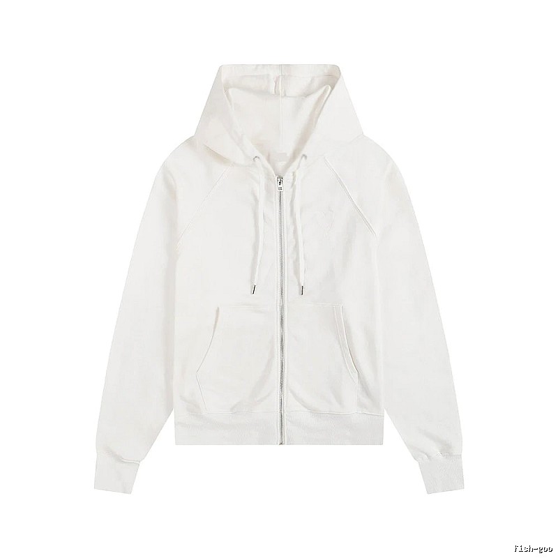 AMI simple style white hoodie