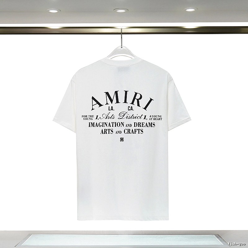 Amiri Casual Graphic T-shirt White Blue Amiri for Comfortable Styling
