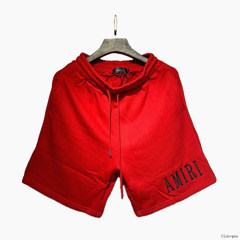 AMIRI Embroidered Street Style Red Casual Shorts