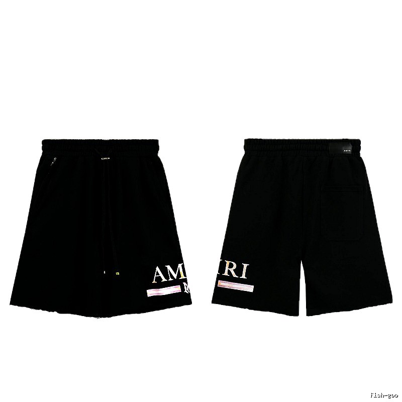 AMIRI Letter Print Street Style Black Shorts
