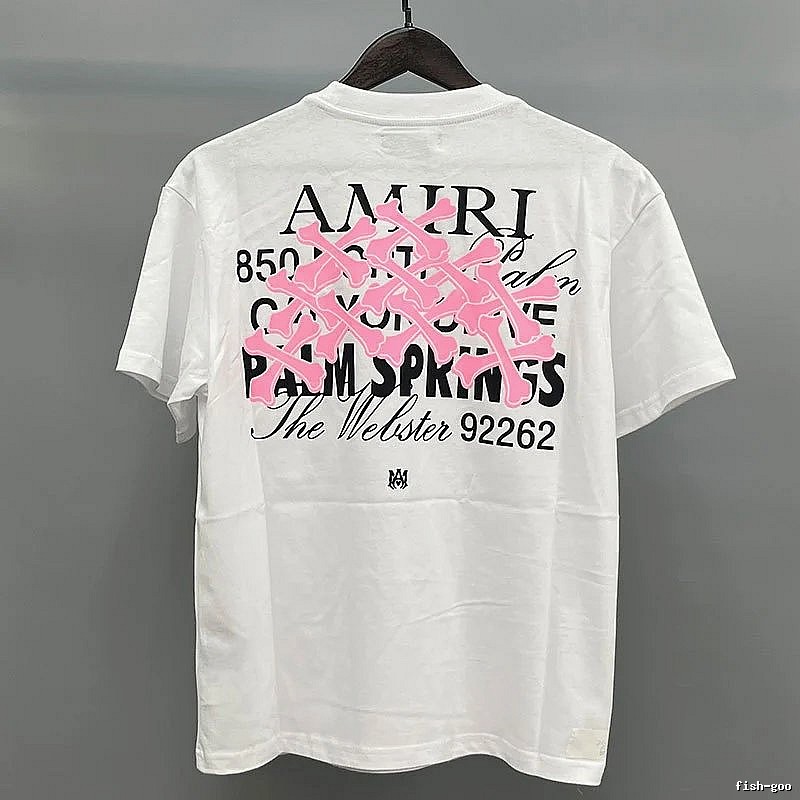 Amiri Pink White Records Graphic T-Shirt Fan Wear