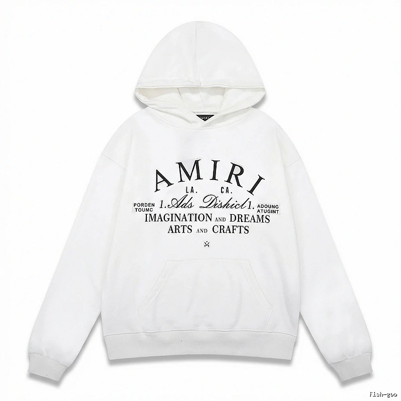 AMIRI retro-style white hoodie