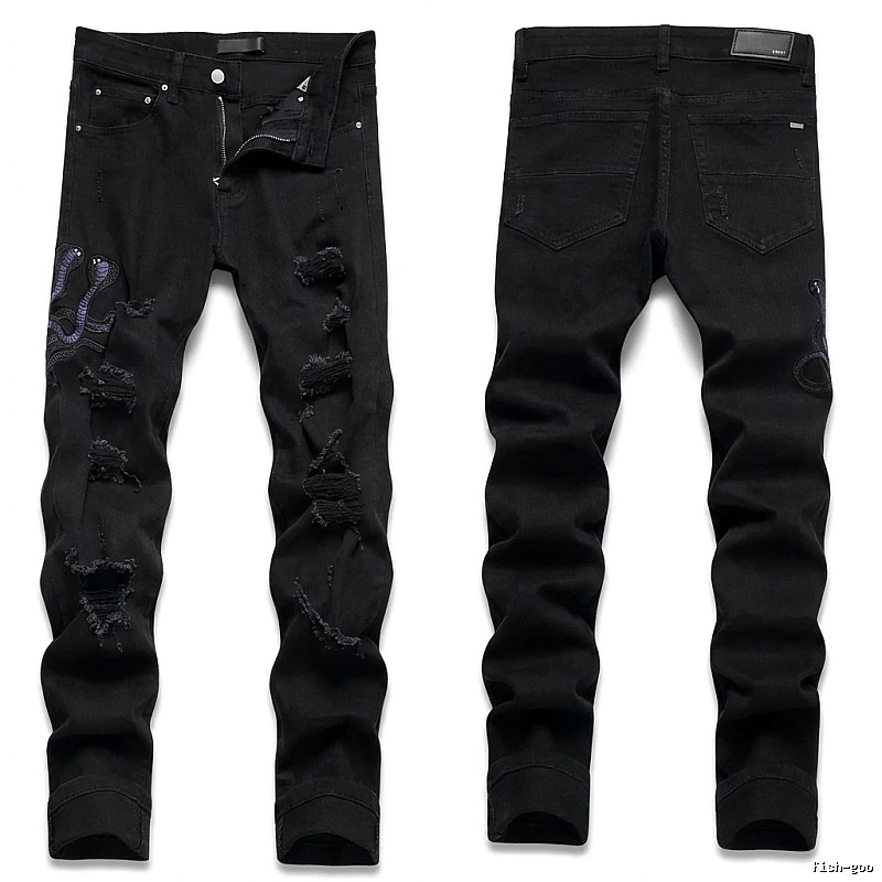 AMIRI Ripped Trendy Black Pants