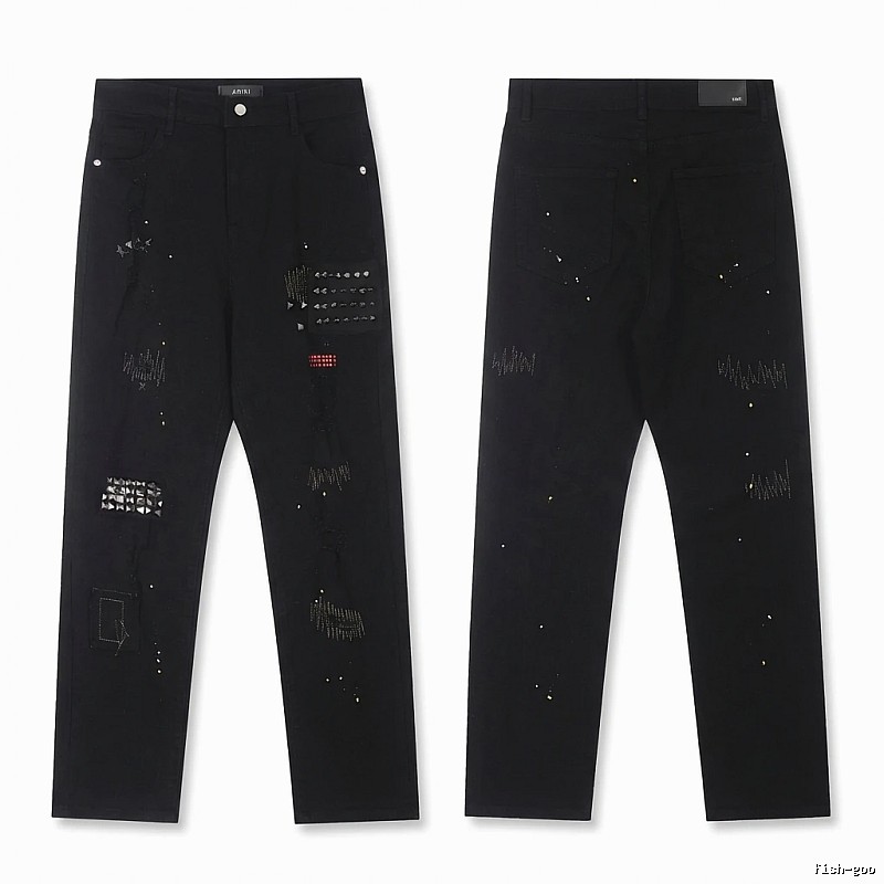 AMIRI Rivet Punk Style Black Pants