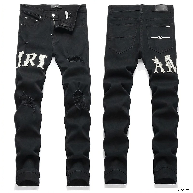 AMIRI Trendy Black Jeans with Holes