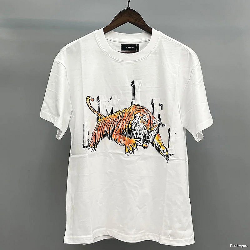 Amiri White Records Graphic T-Shirt Modern Fit