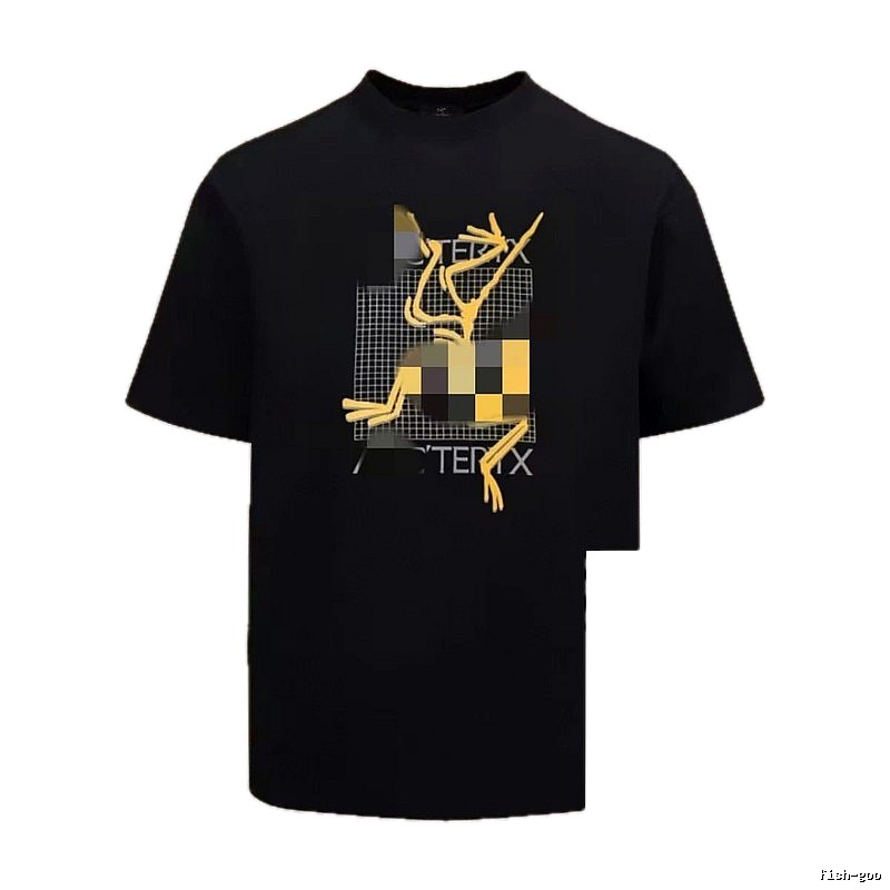 Arc'teryx Abstract Print Trendy Style Black T-Shirt