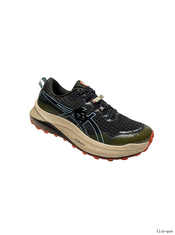 ASICS Trail Running Black and Green Running Shoes