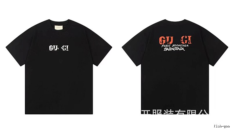 Balenciaga Co-branded Street Style Printed Black T-Shirt