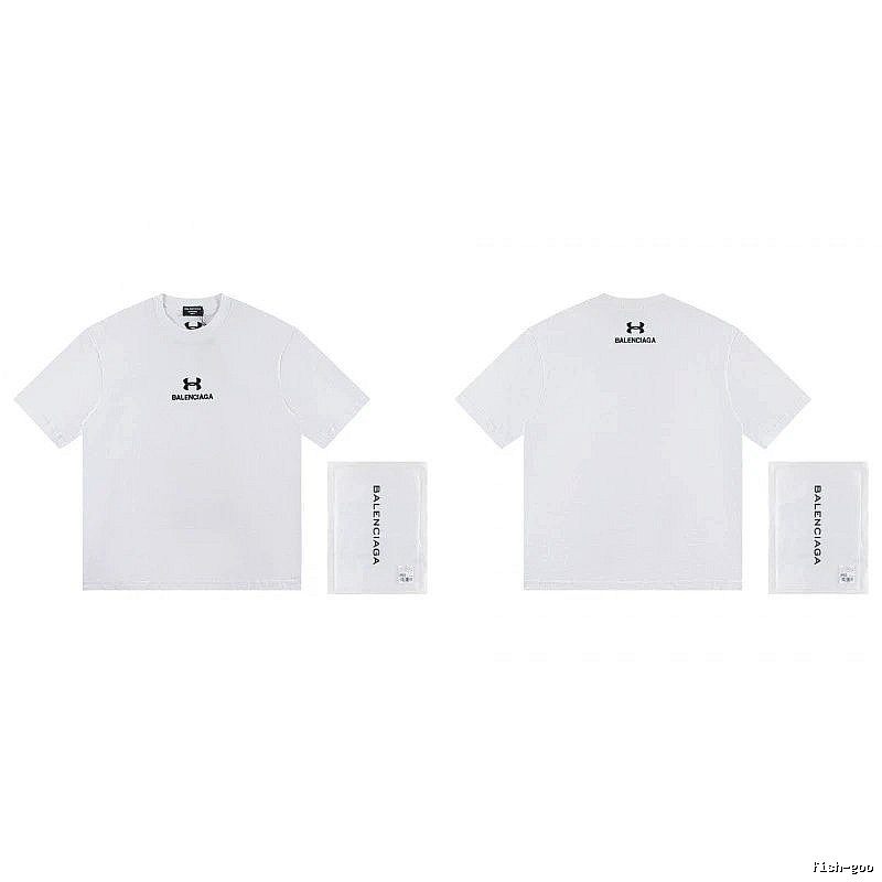 Balenciaga Co-branded Trendy Printed White T-Shirt