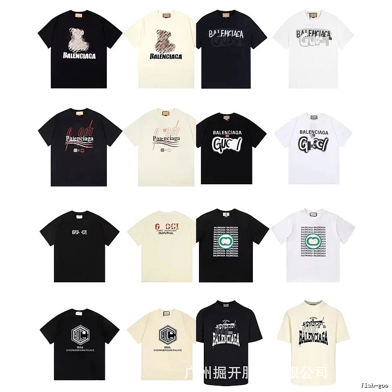 Balenciaga Co-branded Trendy Street Style Multi-color Short-sleeve T-shirt