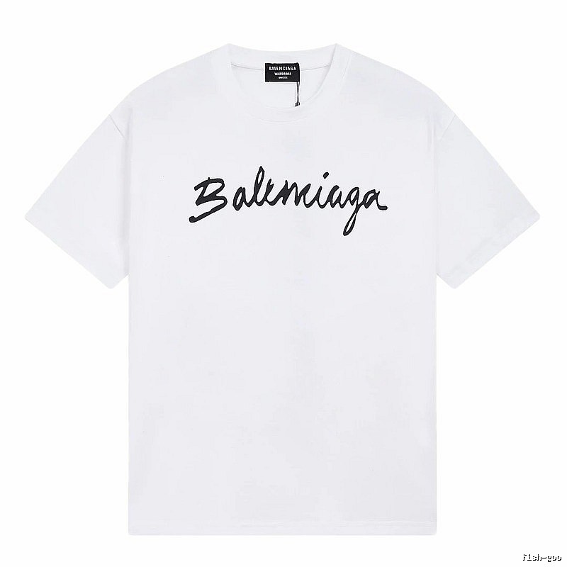 Balenciaga Handwritten Signature Casual White T-shirt