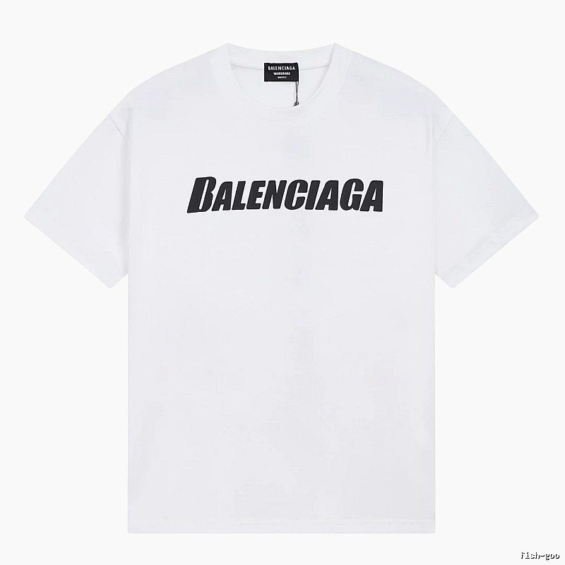 Balenciaga Letter Print Trendy White T-Shirt