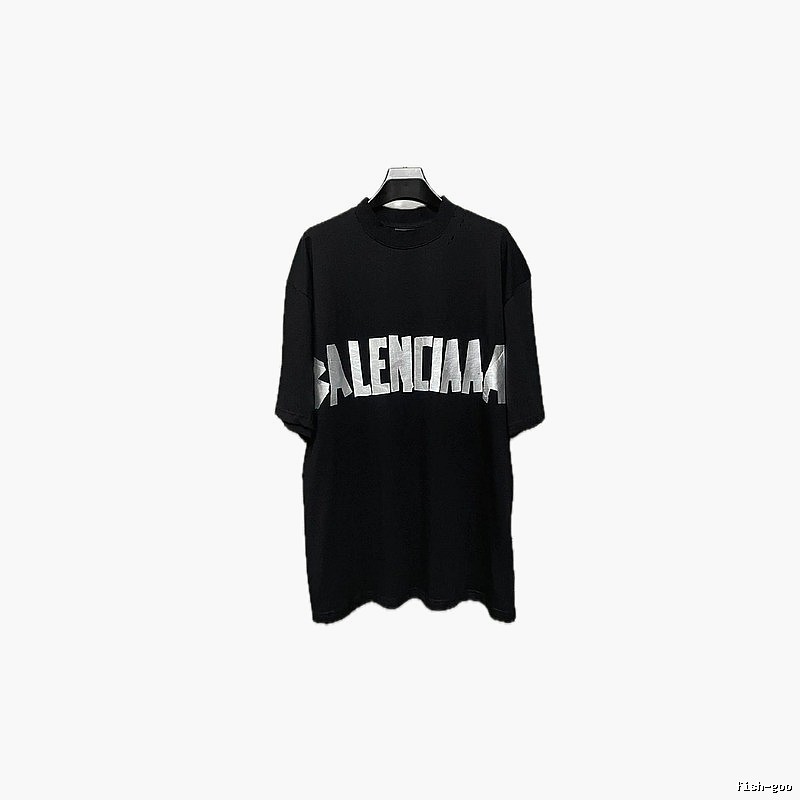 Balenciaga letter-style black T-shirt