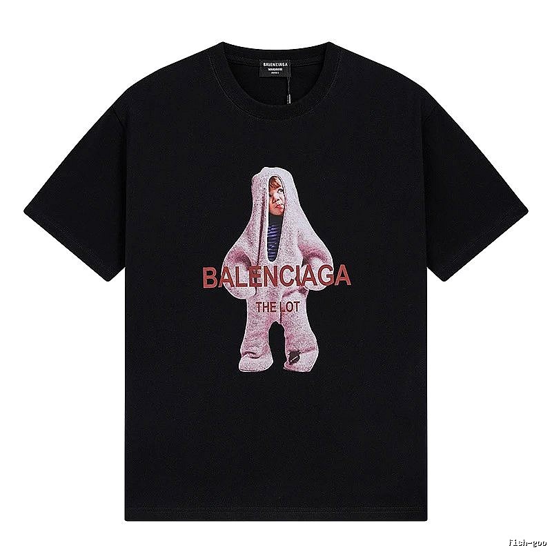 Balenciaga's childlike black T-shirt.