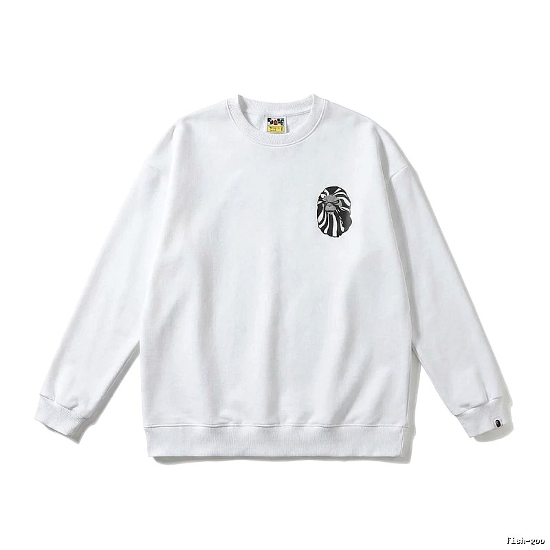 Bape Ape Head Minimalist Style White Sweatshirt