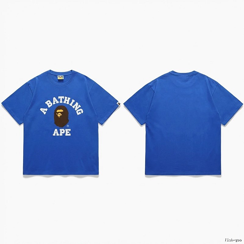 Bape Ape Head Simple Style Blue T-shirt