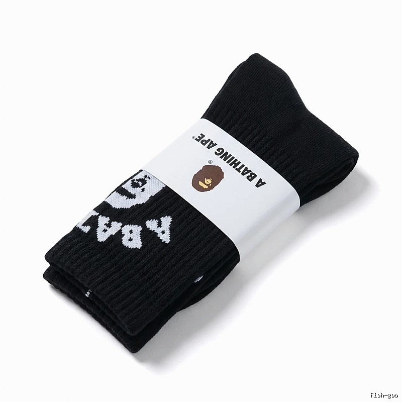 Bape Ape Head Trendy Cool Black Socks