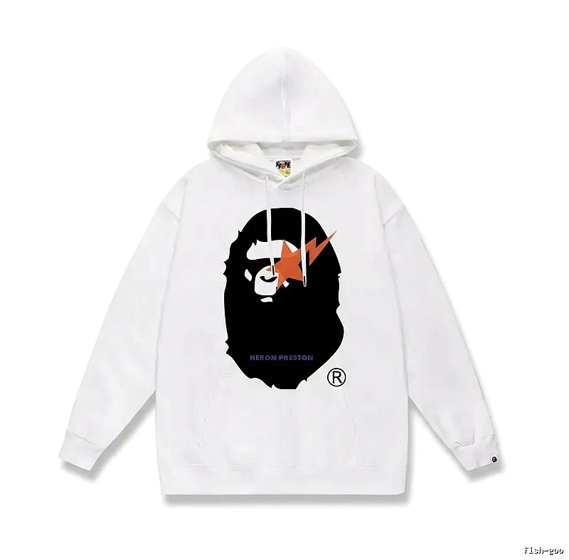 Bape Ape Head Trendy White Sweatshirt