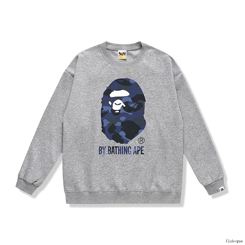 Bape camouflage-style gray sweatshirt