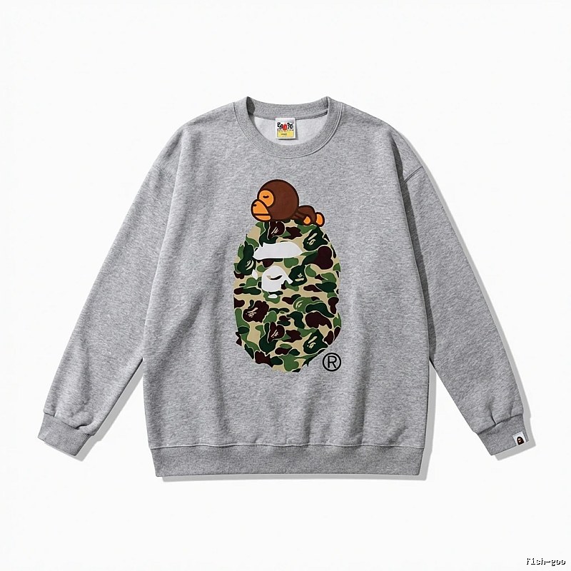 Bape camouflage style grey sweatshirt