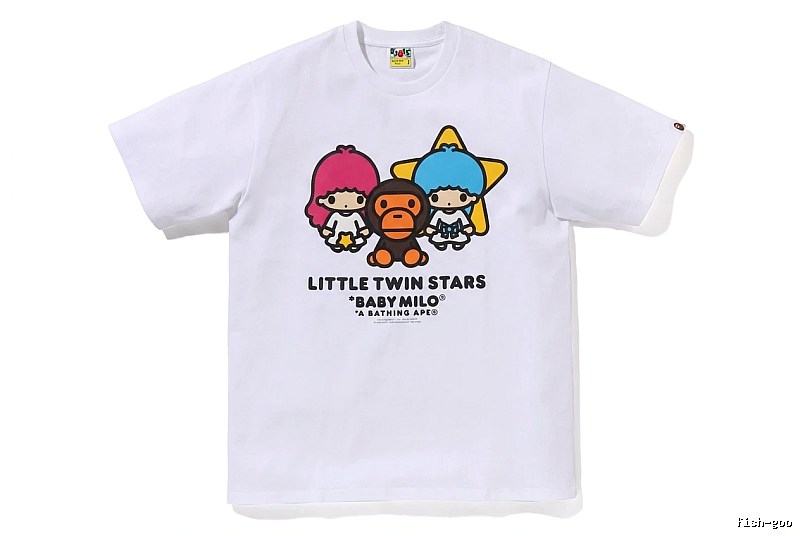 Bape cartoon and childlike white T-shirt