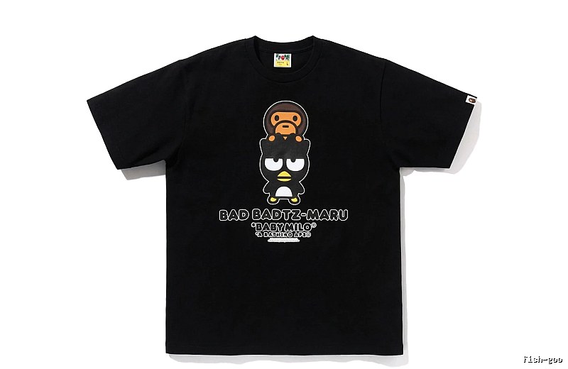 Bape Cartoon Trendy and Cool Style Black T-shirt