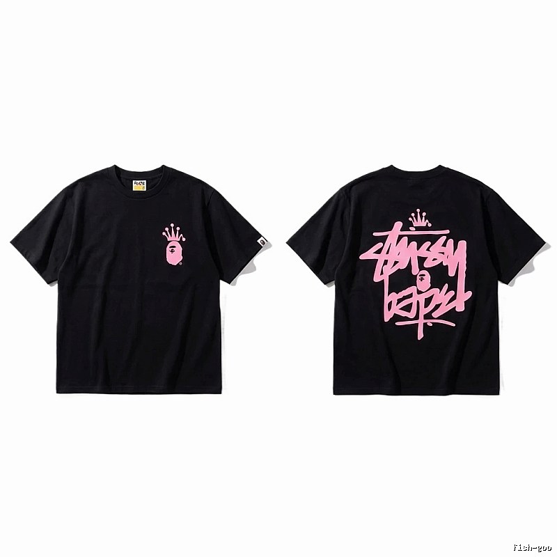 Bape Crown Graffiti Style Black T-shirt