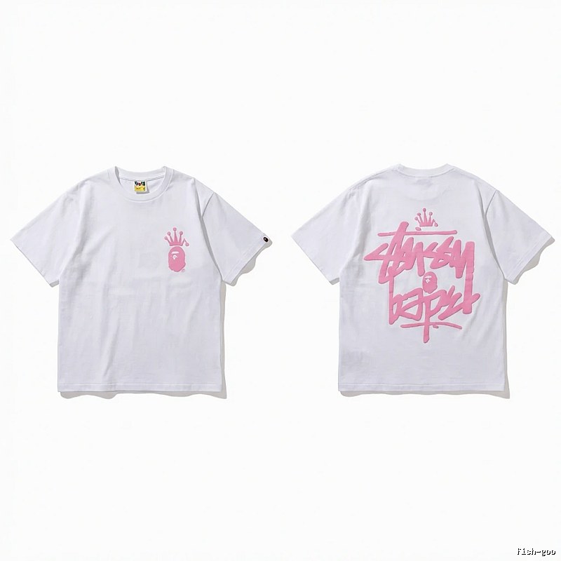 Bape Crown Graffiti Style White T-shirt