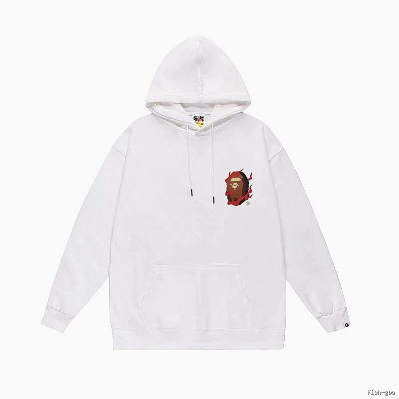 Bape Flame Ape Head White Sweatshirt