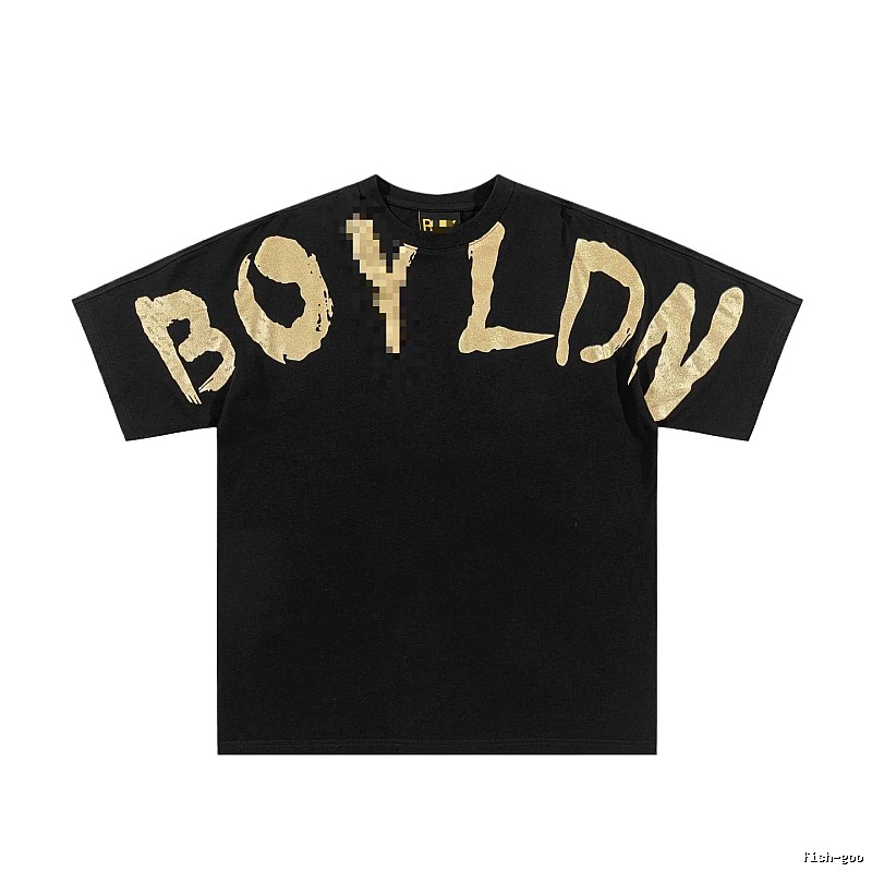 BOY Gold Foil Printed Street Style Black T-Shirt