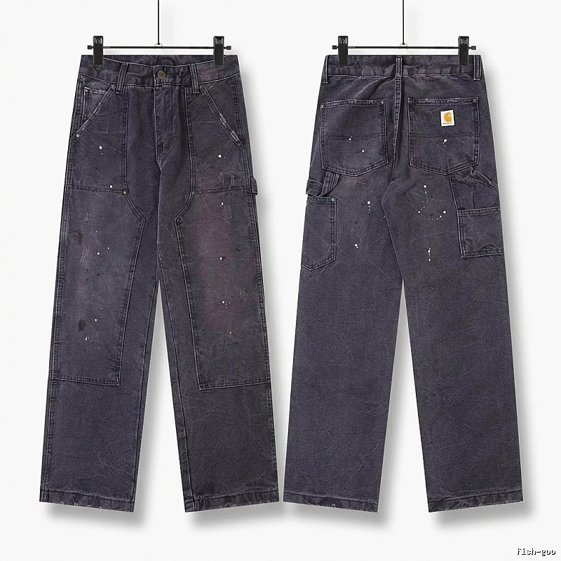 Carhartt workwear-style dark denim jeans