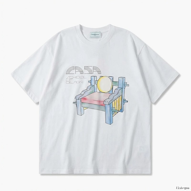 Casablanca cartoon-style white T-shirt