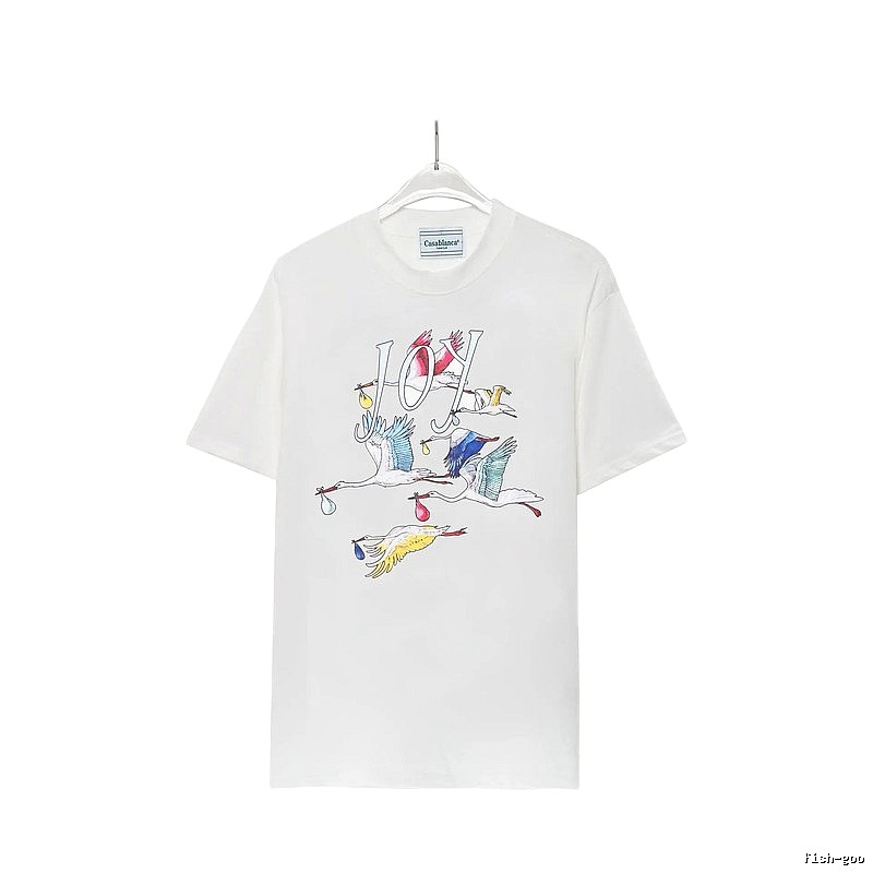 Casablanca Crane Print Wind White T-shirt