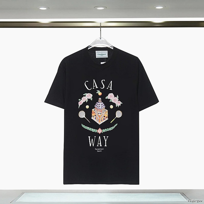 Casablanca Print Retro Style Black T-shirt
