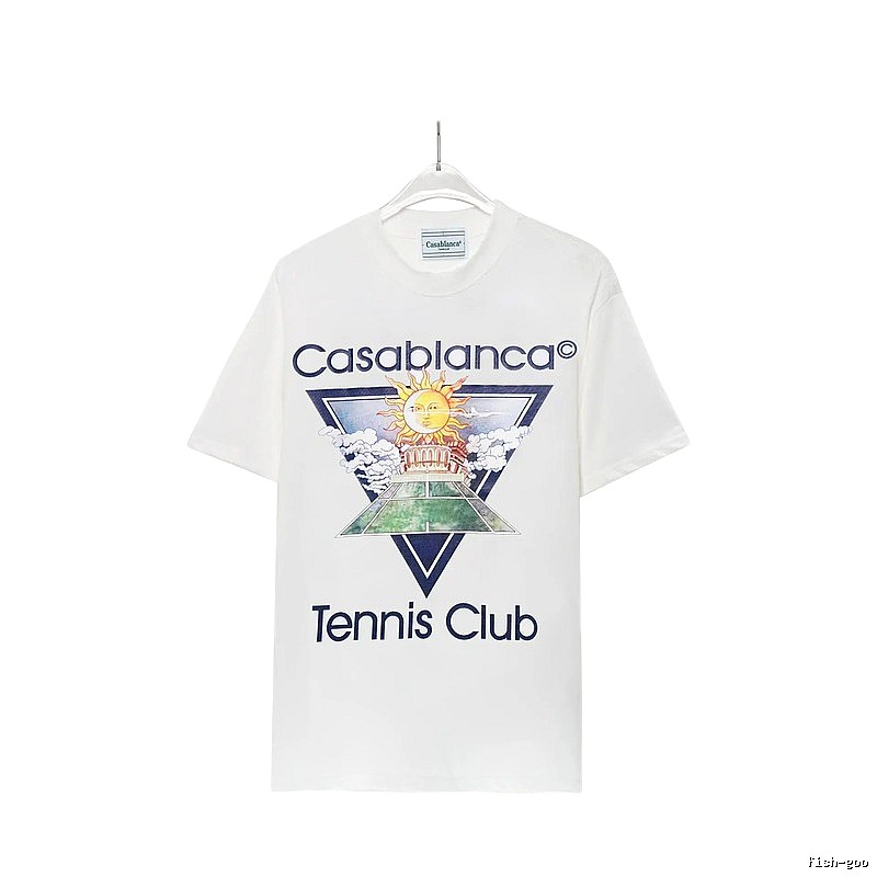 Casablanca White T-shirt with Sun Print
