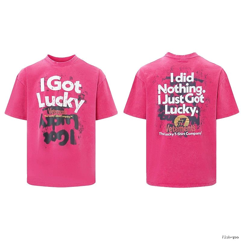 Casual Statement graphic T-shirt Black Colorful Lucky for Streetwear Looks